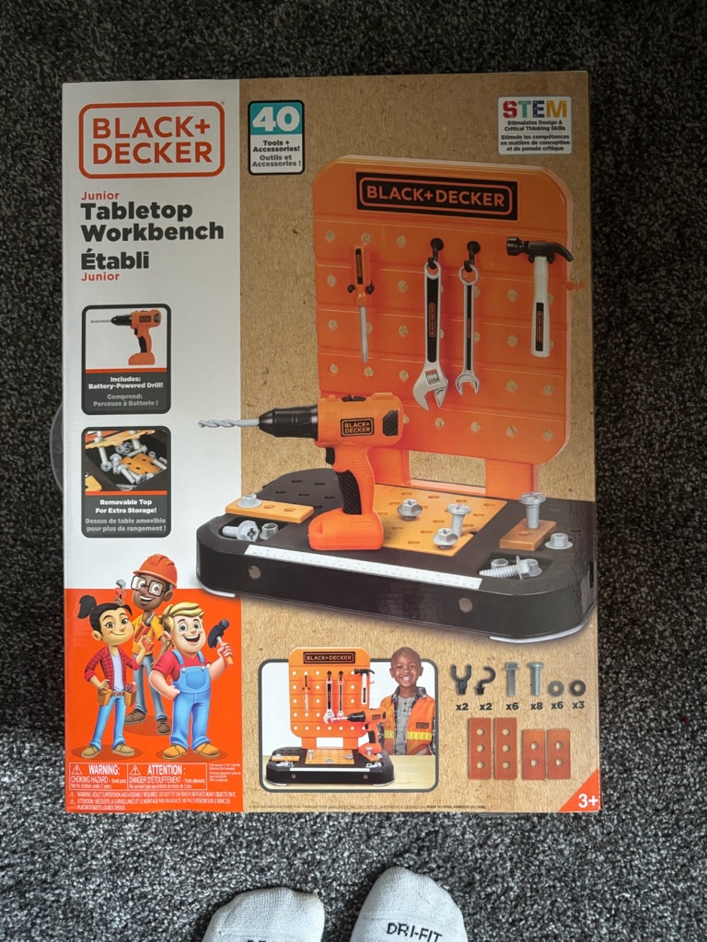 Black & Decker Orange and Black Junior Tabletop Workbench 40 piece Playset